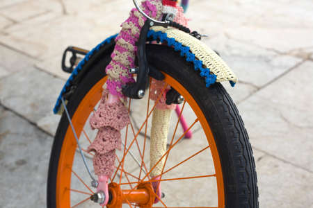 Hand crocheted crafts showing, Badajoz, Spain