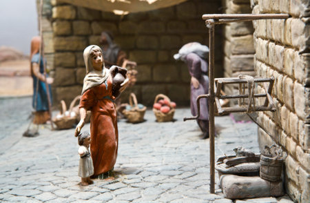 Popular spanish christmas Nativity scene, close upのeditorial素材