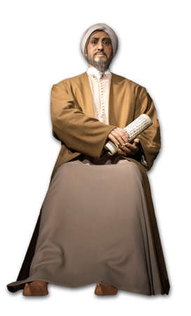 Cordoba, Spain - 2018, Sept 8th: Life-sized sculpture of Maimonides, medieval Sephardic Jewish...