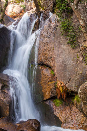 Nogaleas Ravine Waterfalls. Navaconcejo, Caceres, Extremadura, Spain