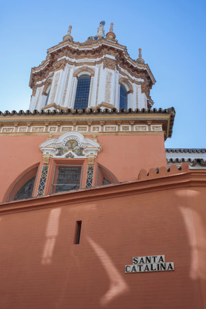 Santa Catalina Church roof lantern, Seville, Spain. Santa Cruz neighbourhood, Spainの写真素材