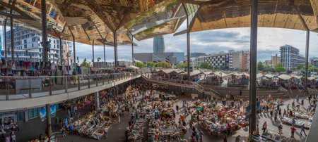 Barcelona, Spain - Jun 30th, 2023: Encants, Barcelonas biggest flea market, Spainのeditorial素材