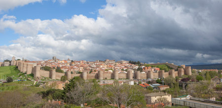 Walls of Avila, completed between the 11th and 14th centuries, Spain. Enclosed area overview.
