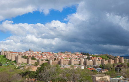 Walls of Avila, completed between the 11th and 14th centuries, Spain. Enclosed area overview