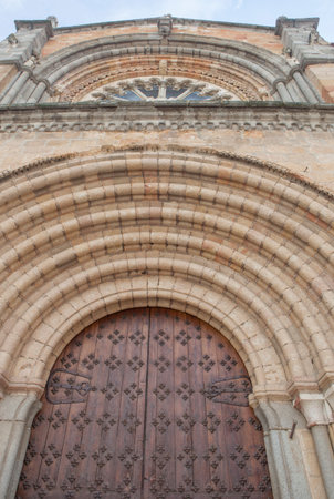 Church of San Pedro, romanesque church located in Avila, Castile and Leon, Spainの写真素材
