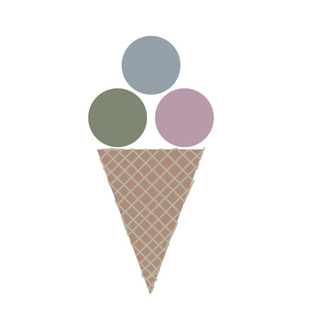 ice cream in a cup with three ballsのイラスト素材