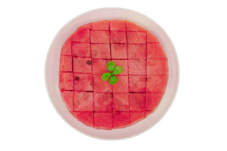 Isolated watermelon on white backgroundの写真素材