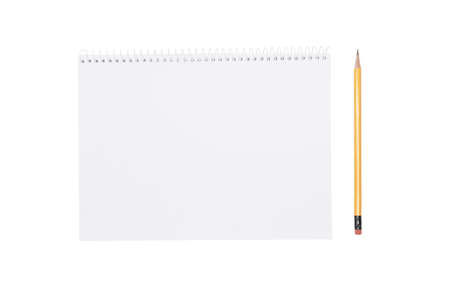 Isolated notebook on white background with clipping path.の写真素材
