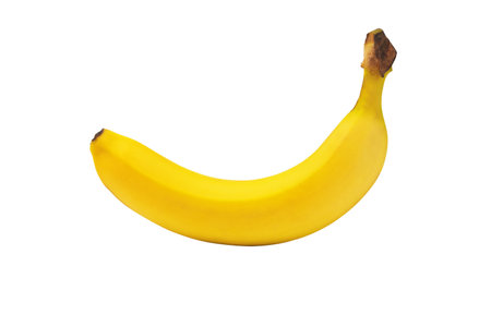 Isolated banana on white backgroundの写真素材