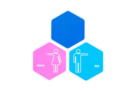 Isolated toilet sign on white backgroundの写真素材