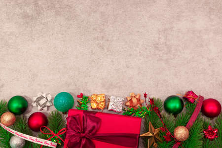 Top view photo with Christmas concept.の写真素材