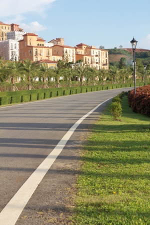 long road to village の写真素材