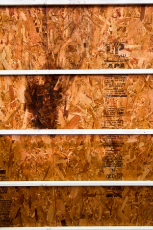 this shop use cork board to protect heat from sun の写真素材