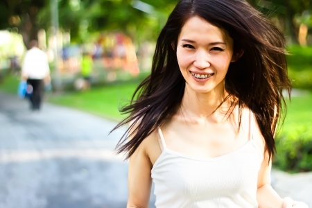 running cute girlの写真素材