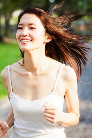 running cute girlの写真素材