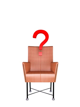 red chair with question markの写真素材