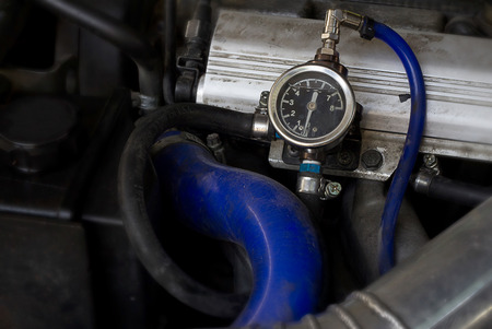 car engine detail with meter