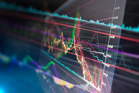 Candle stick graph chart of stock market investment trading