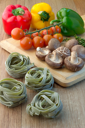 fresh ingredient for pasta recipeの写真素材