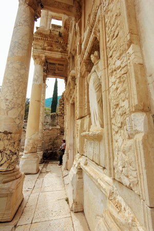 EPHESUS, TURKEY - december 2014 Library of Celsus in Ephesus ancient city, UNESCO world heritage site in Selcuk, Turkeyのeditorial素材