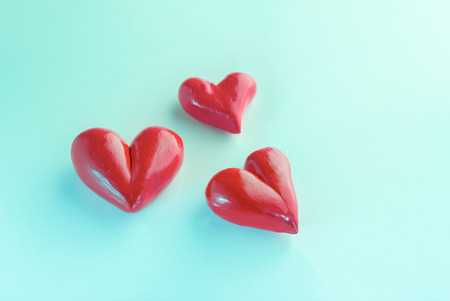 Valentines Day background with hearts objectsの写真素材