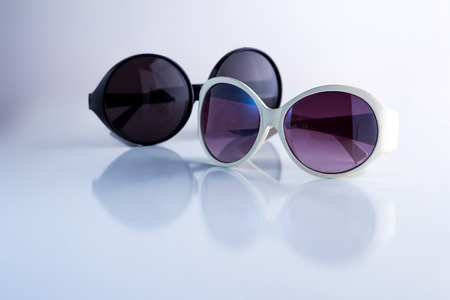 sunglasses with copy space with white backgroundの写真素材