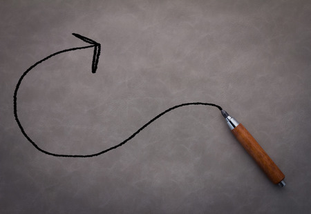 pencil with arrow drawing Creativity theme background with copy-spaceの写真素材