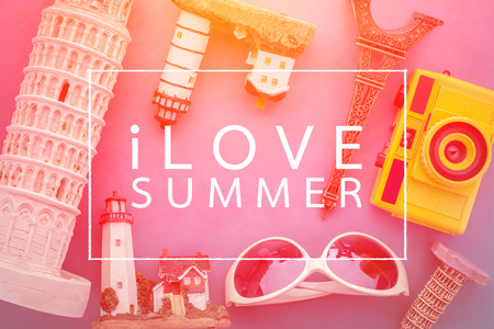 Summer, travel and vacations concept souvenir object and text with colorful concept.jpgの写真素材