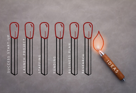 MATCHES sketch and pencil on grey background.jpgの写真素材