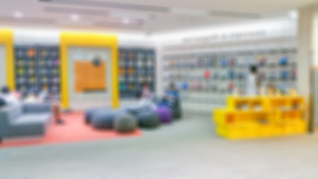Abstract Blur image of library interior background background use