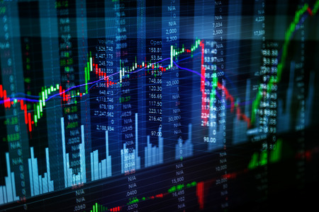 business success and growth concept stock finance  market display screen