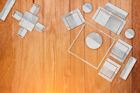 top view of detailed house and furniture plan architectural project dream house conceptの写真素材