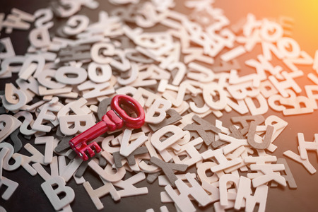 red key with silver keys background success business conceptの写真素材