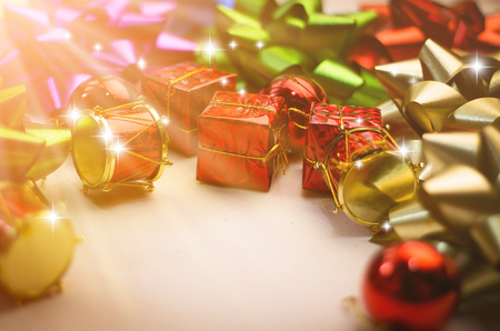 gifts and present box close upの写真素材