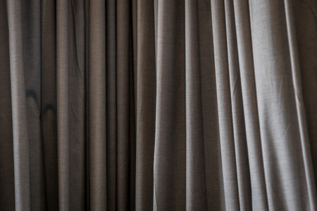 Brown Curtain with Beautiful Sun Light and Shadowの写真素材