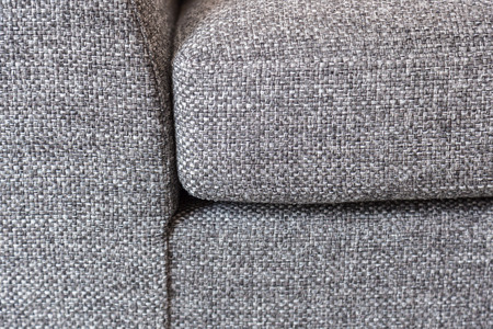 Grey sofa close up detail