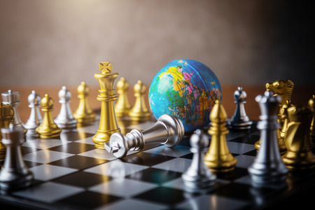 chess board game concept of business ideas and competition and stratagy plan success meaningの写真素材