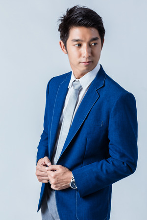 studio portrait of an asian businessman.の写真素材
