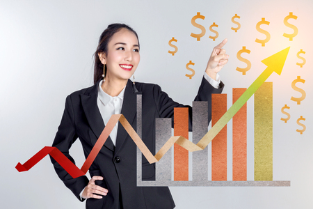 asian business woman smile  and show vision business ideas conceptの写真素材