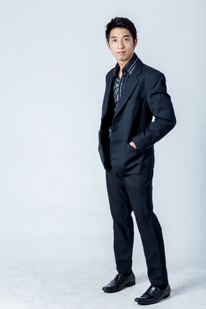 studio portrait of an asian businessman.の写真素材