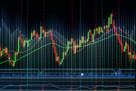 financial stock market graph chart of stock market investment trading screen