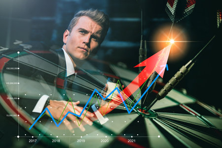caucasian businessman black suit running fast action pose leadership successful creativity ideas...
