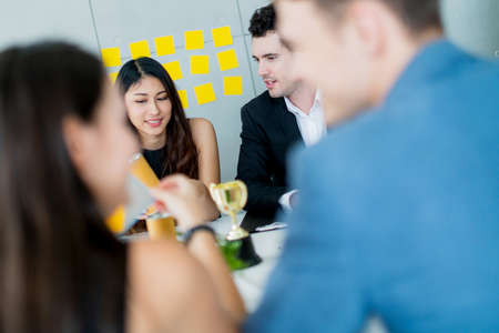 creativity brainstorm ideas concept with business partnet meeting workshop in conference room office backgroundの写真素材