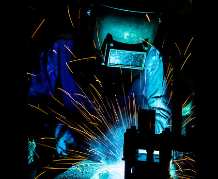 welder Industrial automotive part in factoryの写真素材