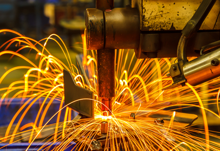 Spot welding machine Industrial automotive part in factory