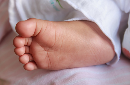 Photo of newborn baby feetの写真素材