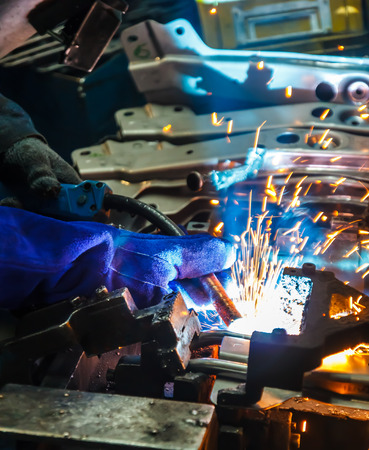 welder Industrial automotive part in factory