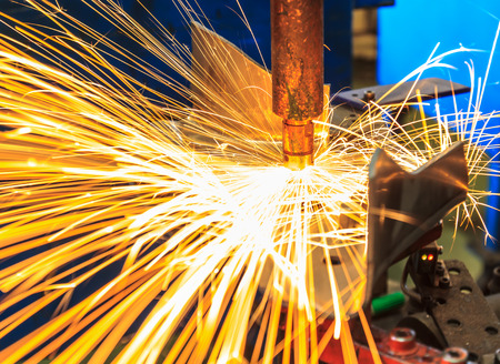 Spot welding machine Industrial automotive part in factory
