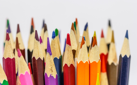 colored pencils isolate on white backgroundの写真素材