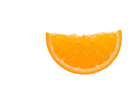 Orange slice, isolated on white backgroundの写真素材